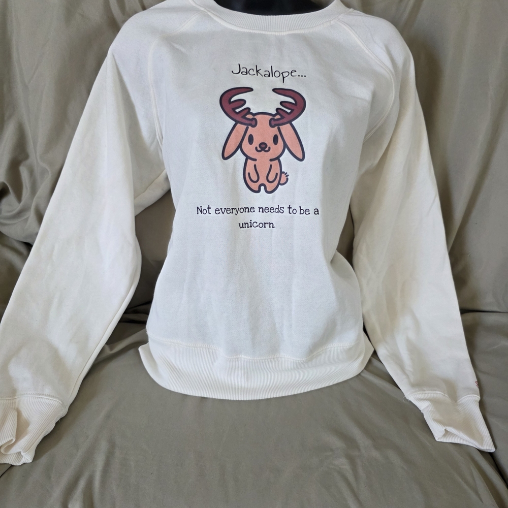 Jackalope Graphic Women's White Sweatshirt